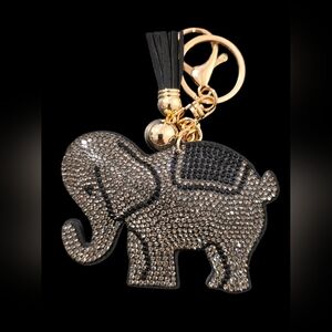 Sparkling Elephant Bag Charm Keychain